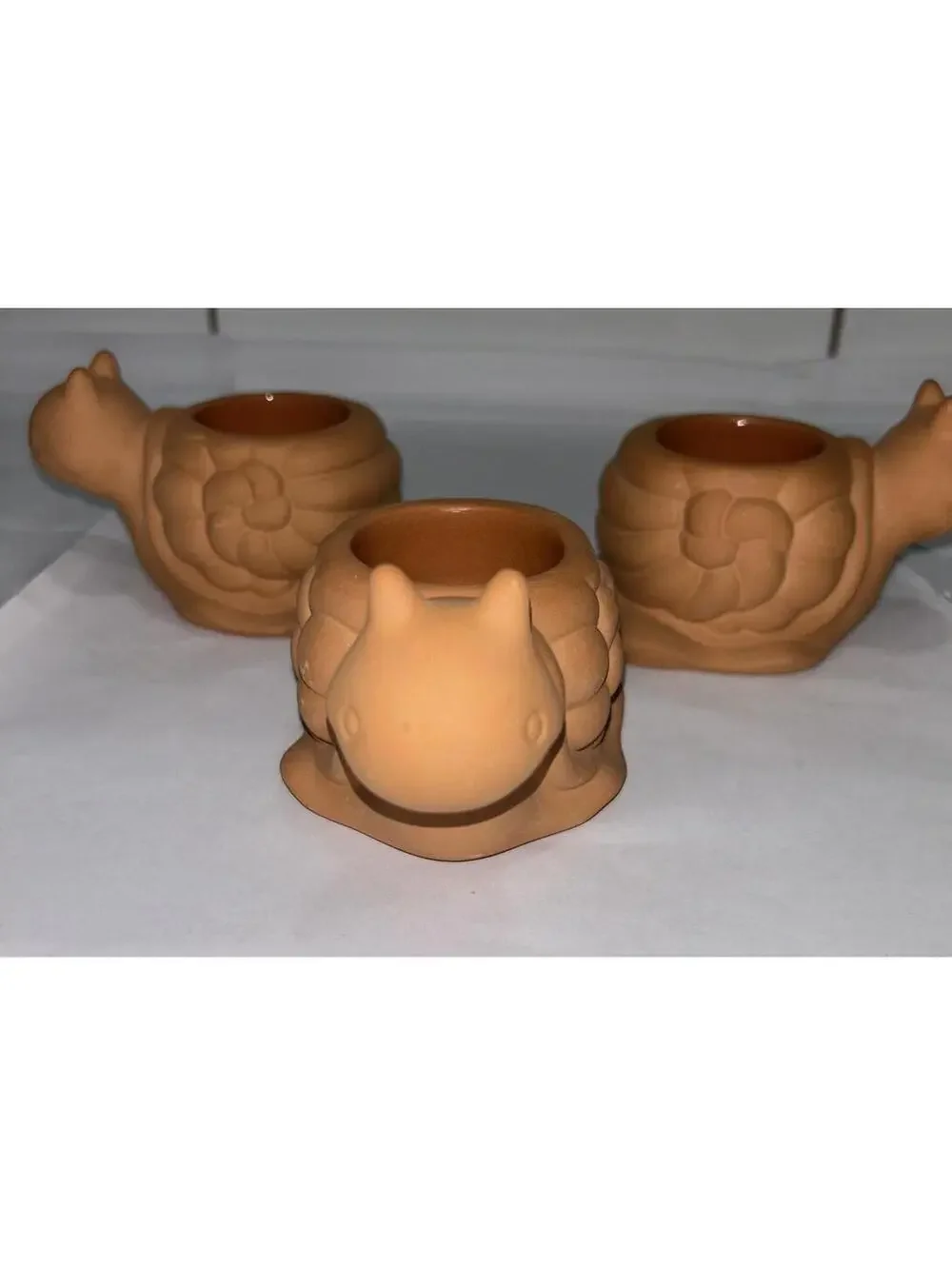 Partylite Terracotta Snail Tea Lite candle holder - set of three - Picture 2 of 4